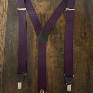 Purple Suspenders with Gold Clips